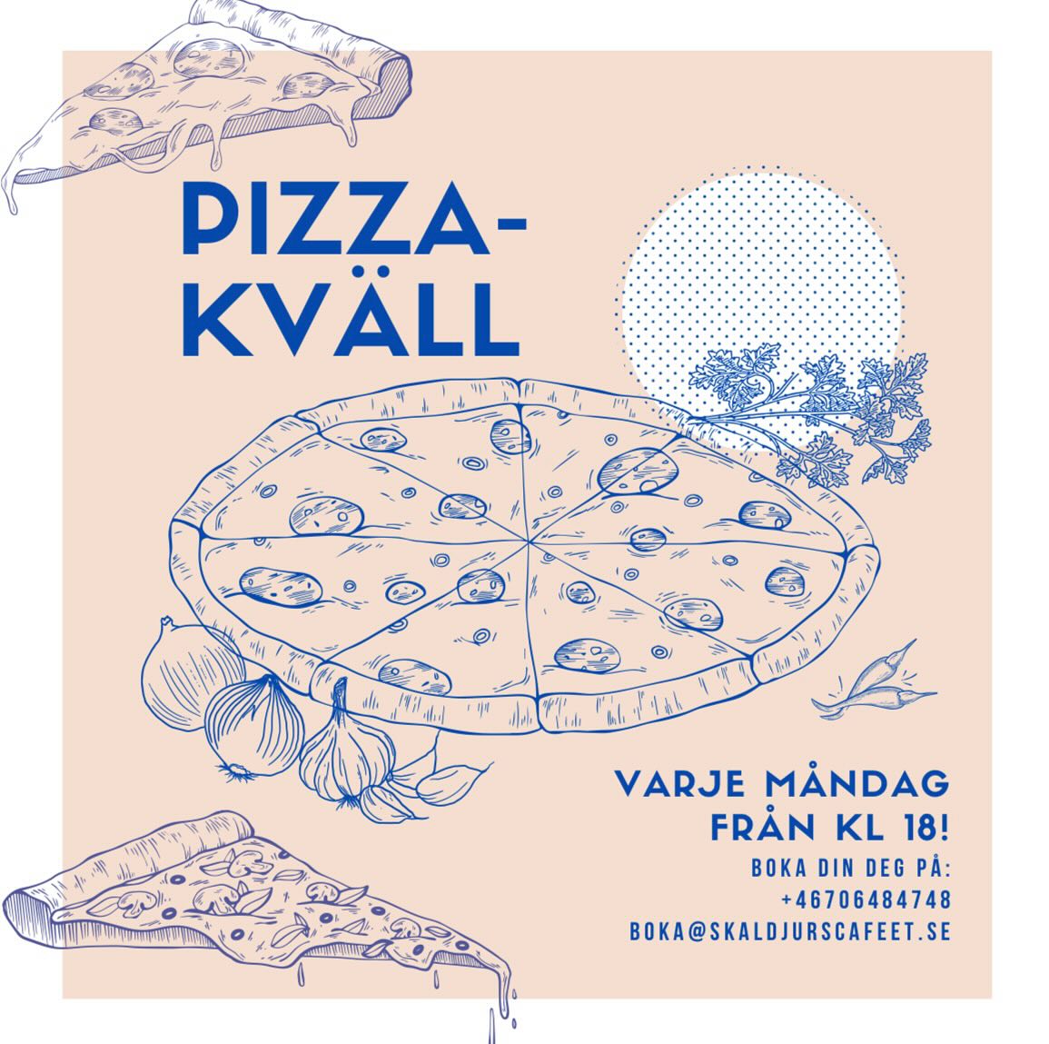 Måndagspizza på Skaldjurscaféet