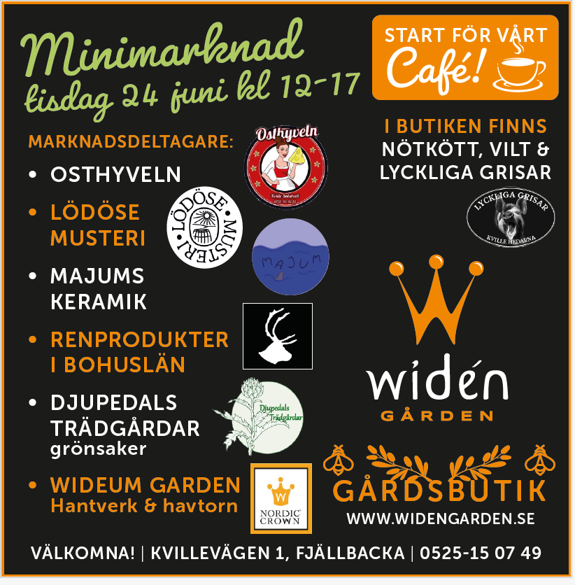 Sommarmarknader på Widén Gården start 24 juni!