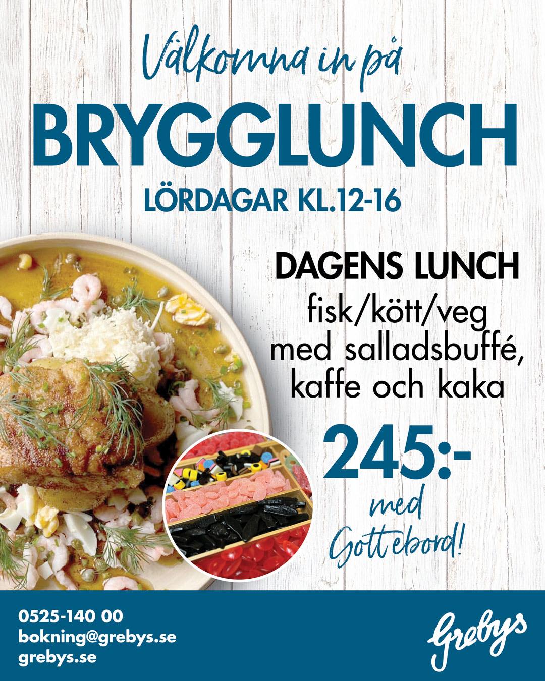 Brygglunch på Grebys i Grebbestad varje lördag