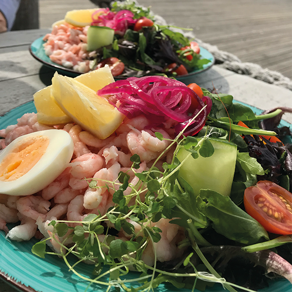 Räkmacka på Grebys i Grebbestad